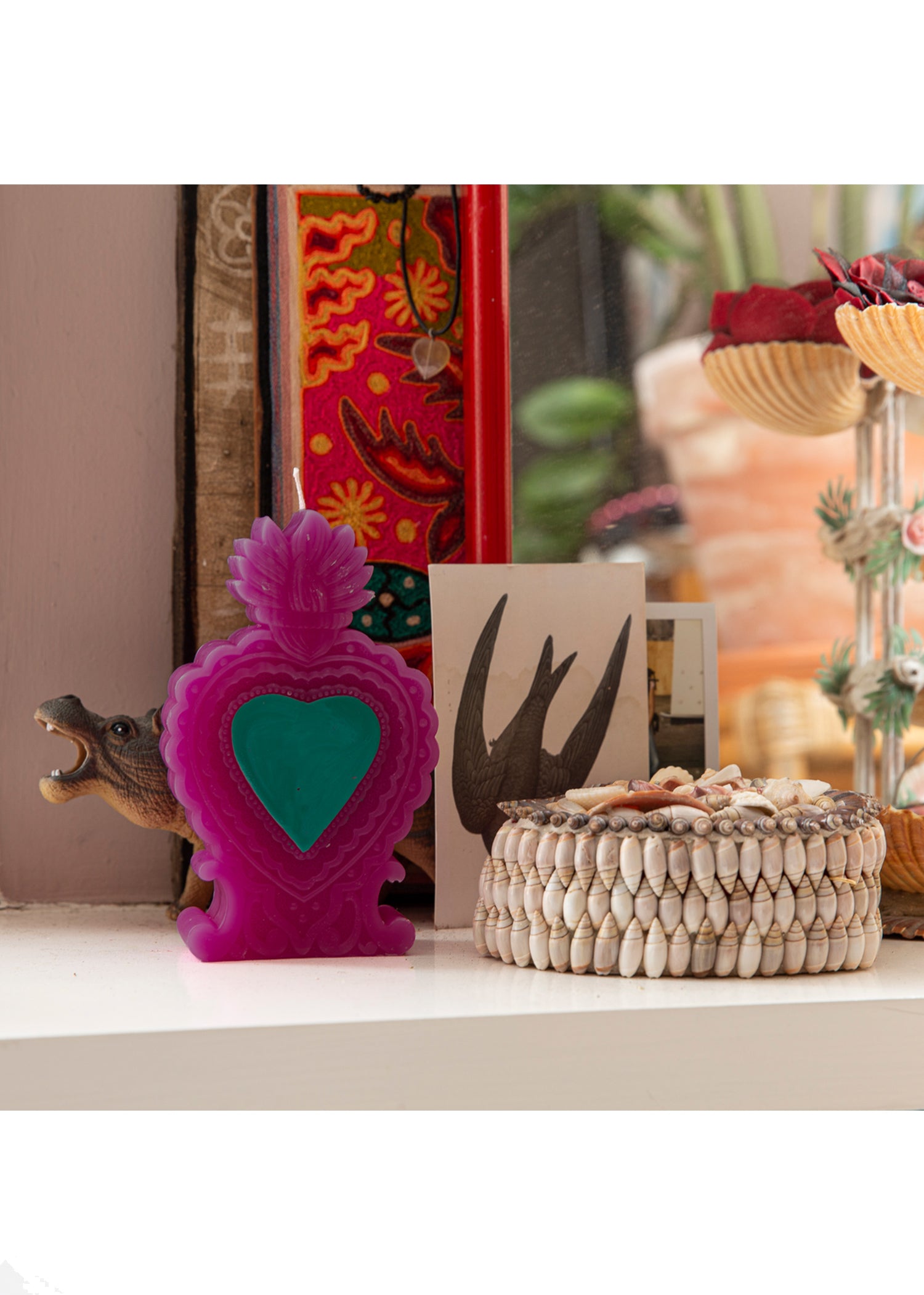 Milagro Heart Wens Kaars | Fuchsia