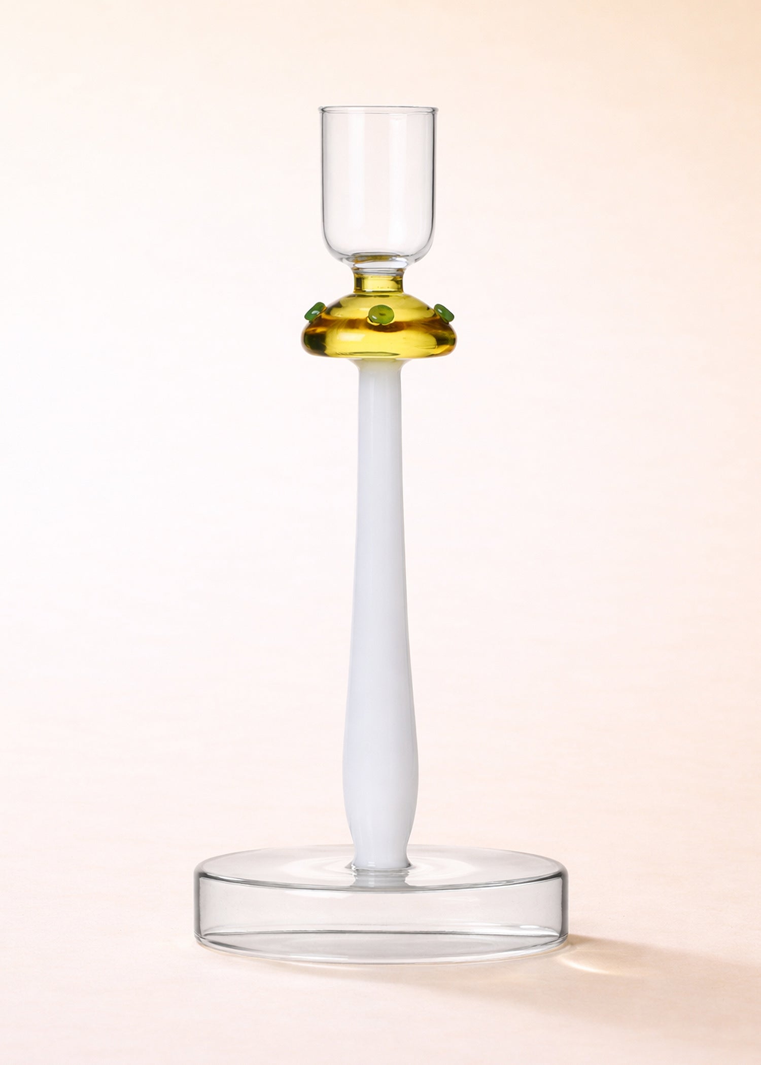 Alice in Wonderland Glazen Paddenstoel Kandelaar, Amber