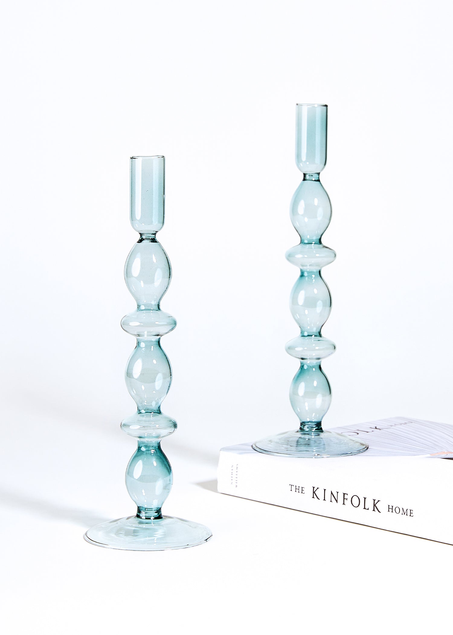 Glazen Kandelaar Bubble Oval | Ocean Blue