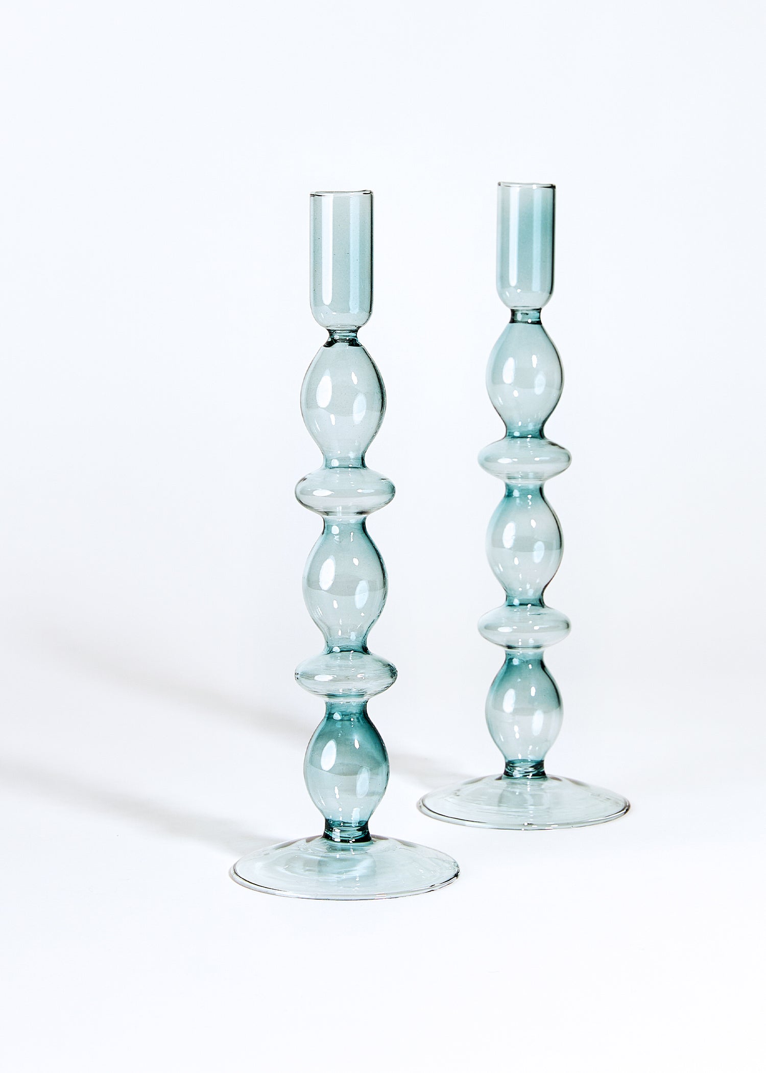 Glazen Kandelaar Bubble Oval | Ocean Blue