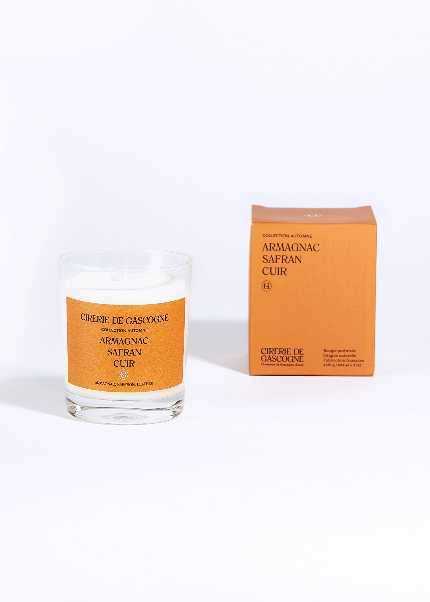 Natuurlijke Geurkaars Armagnac, Safraan & Leer