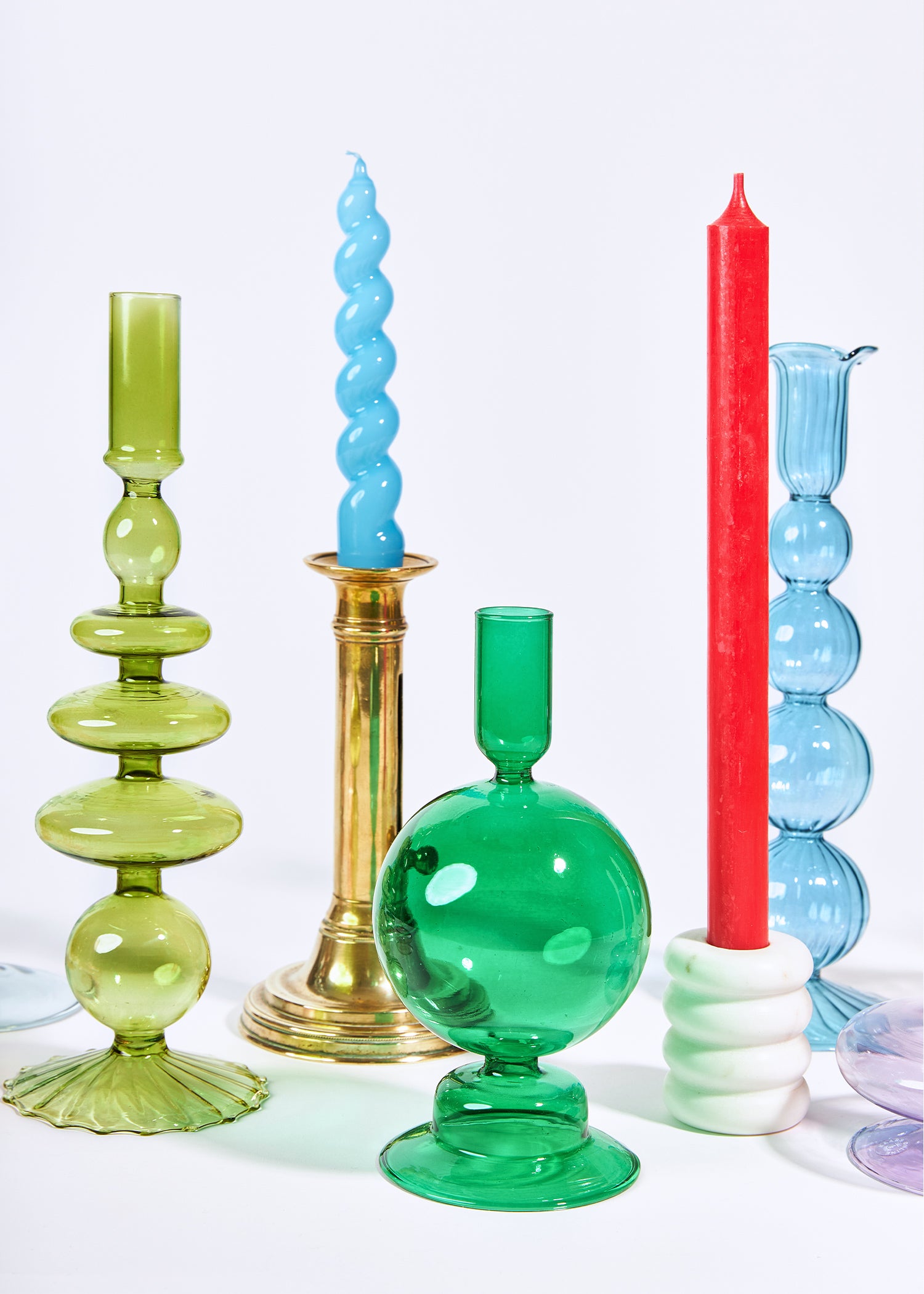 Glazen Kandelaar Bubble Elegant | Green
