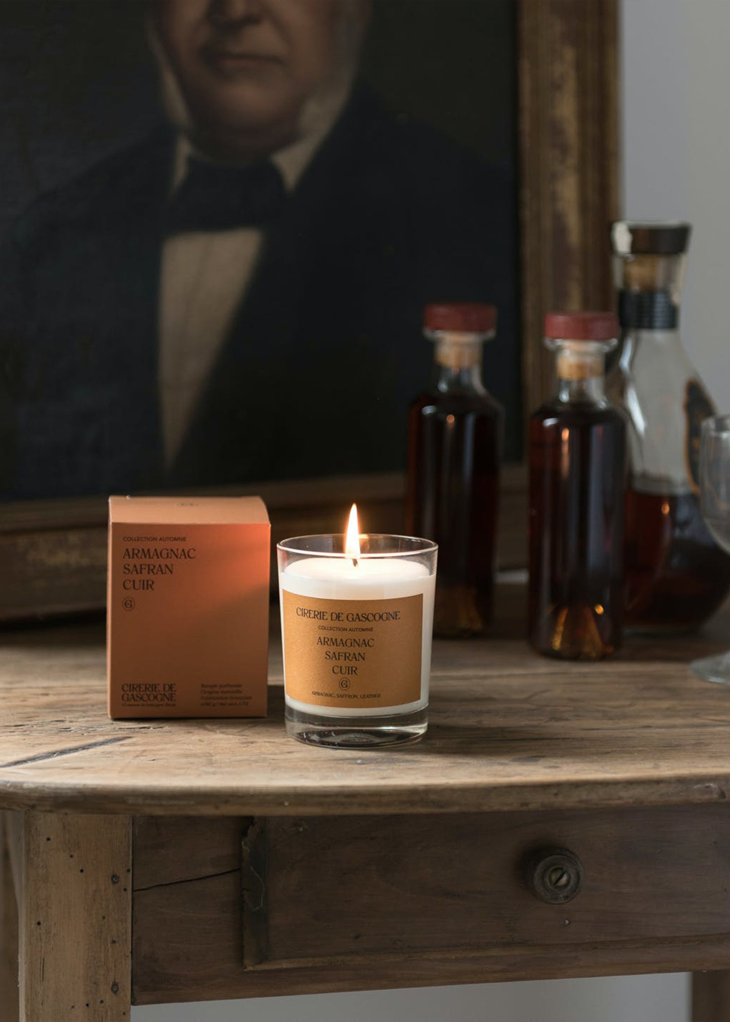 Natuurlijke Geurkaars Armagnac, Safraan & Leer