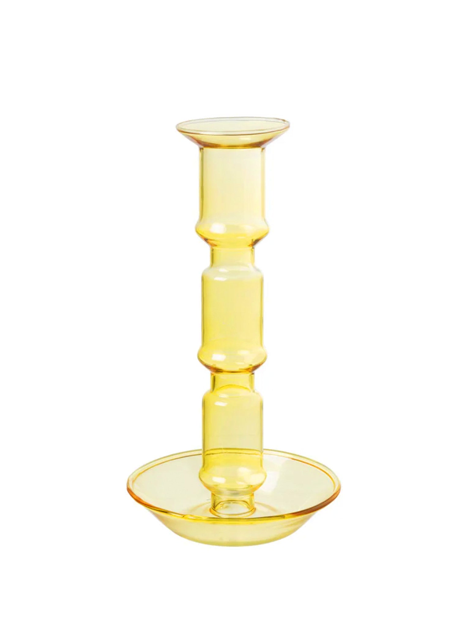 Klassiek Glazen Kandelaar | Geel