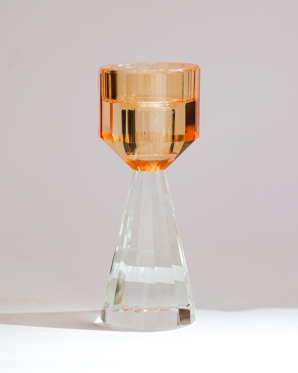 Grote zware kristallen kandelaar, Amber No2