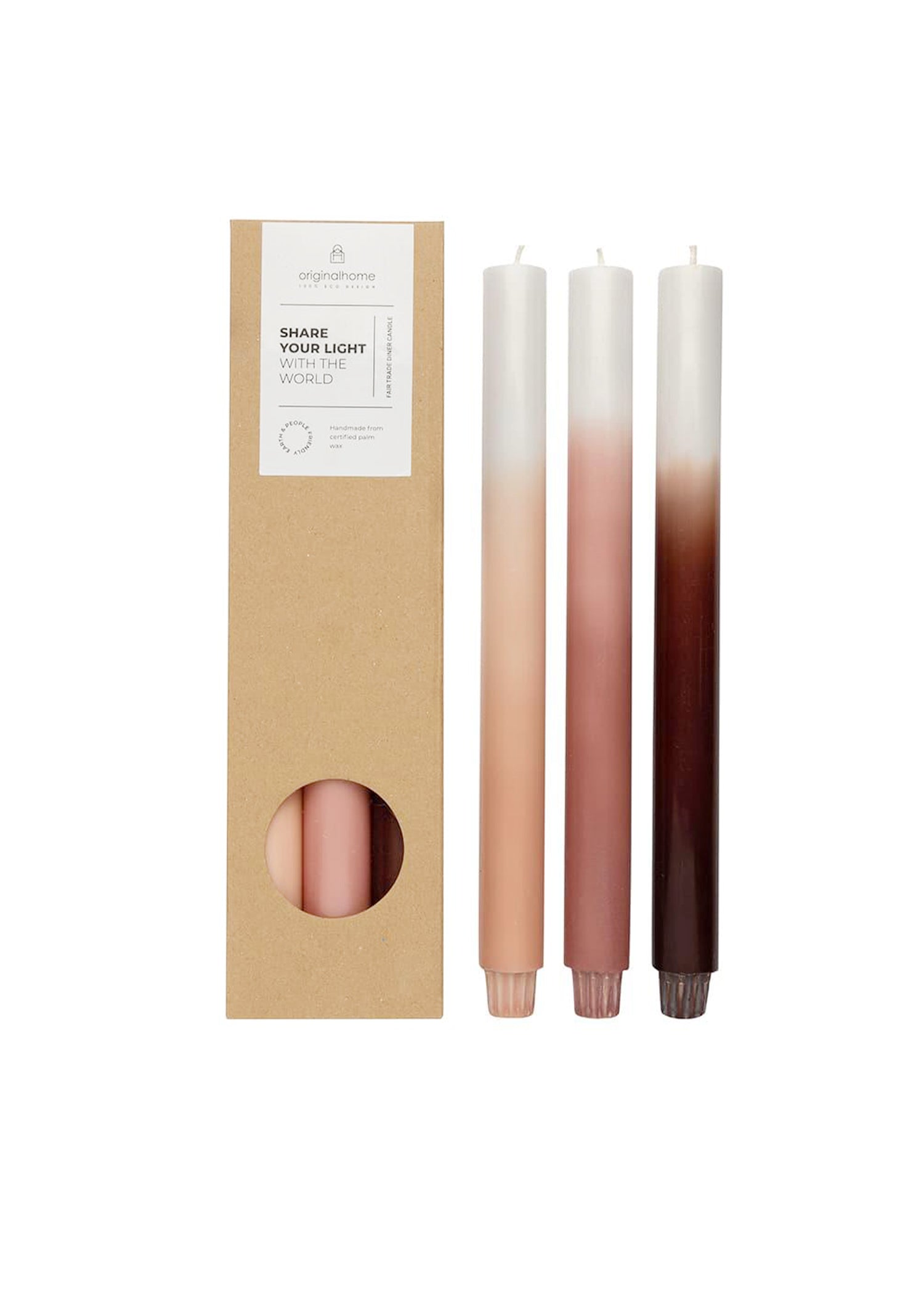 Fair Trade Gradient Kaarsen | Dusty Rose