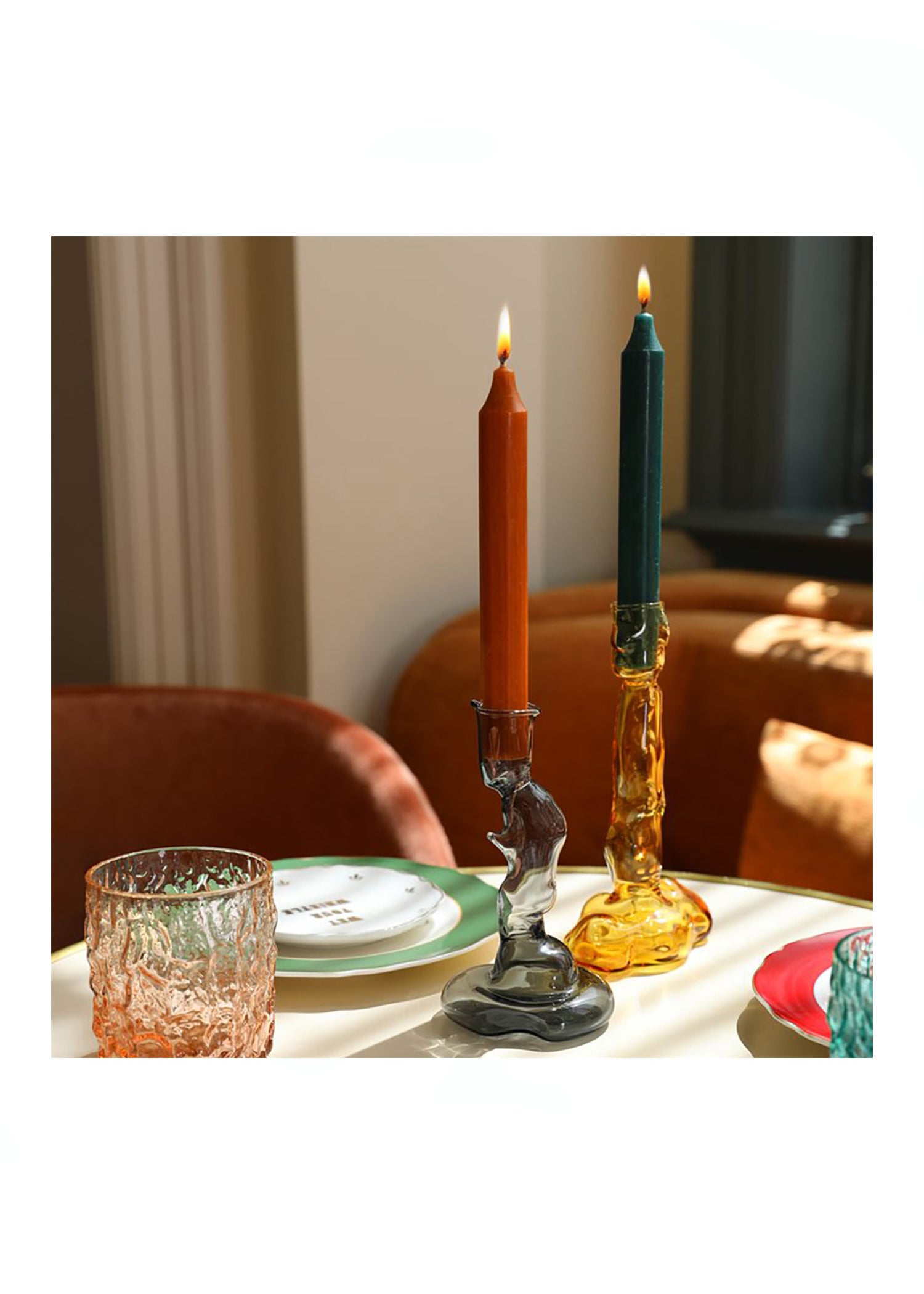 Glazen Kandelaar Clay van &Klevering | Yellow