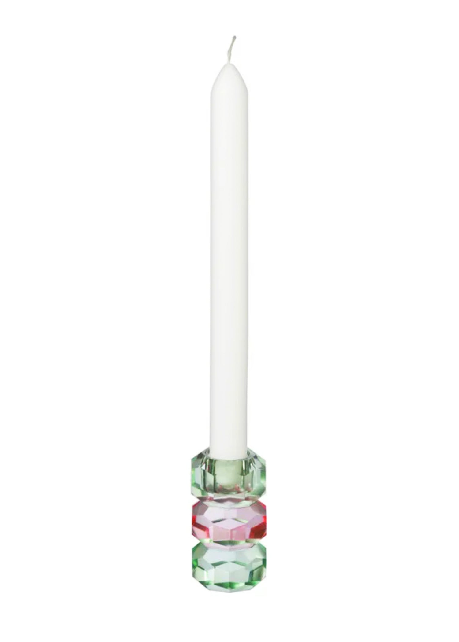 Geometrische Glazen Kristallen Kandelaar | Jade Roze