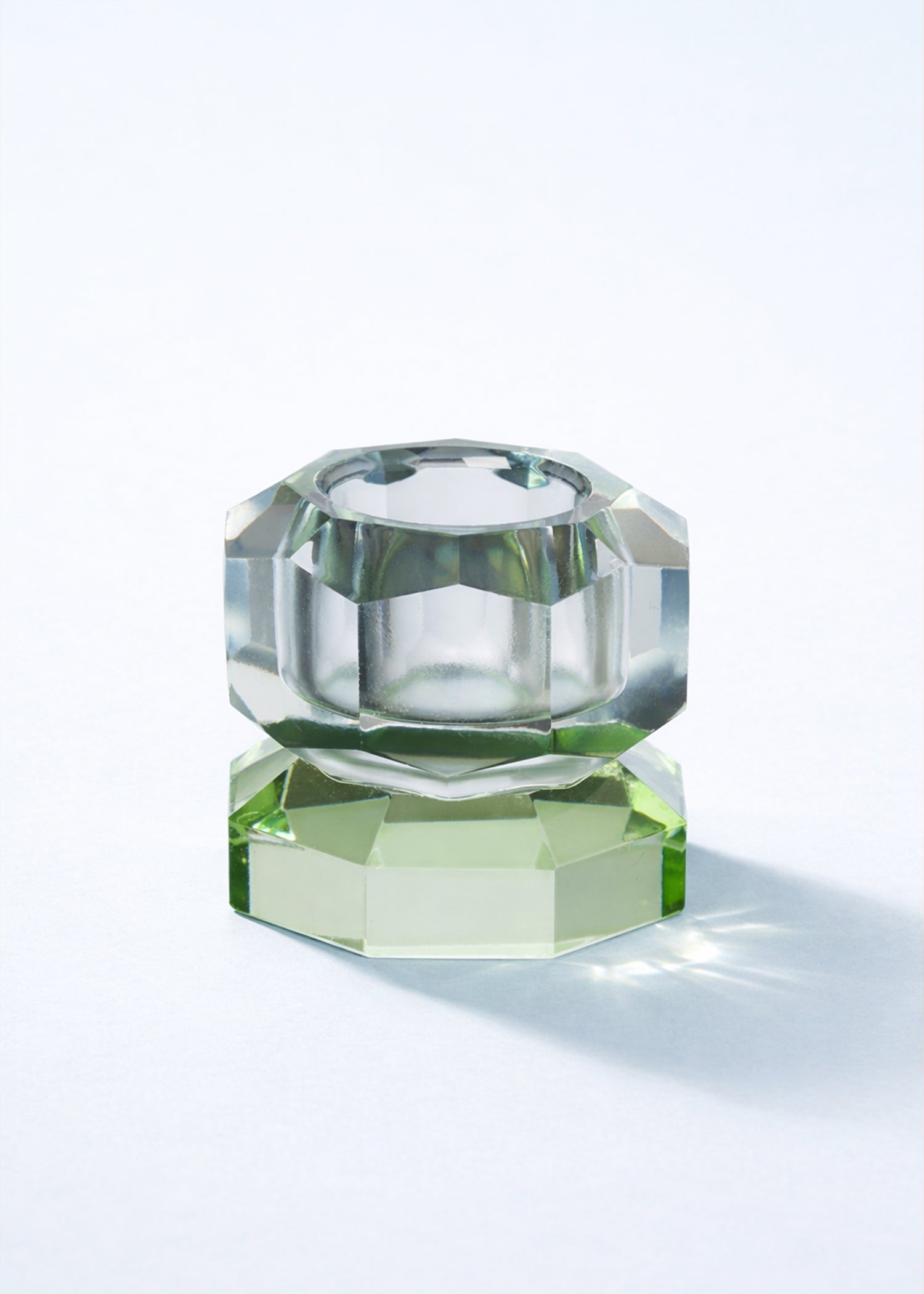 Kleine Kristallen Geometrische Kandelaar | Jade Lichtblauw