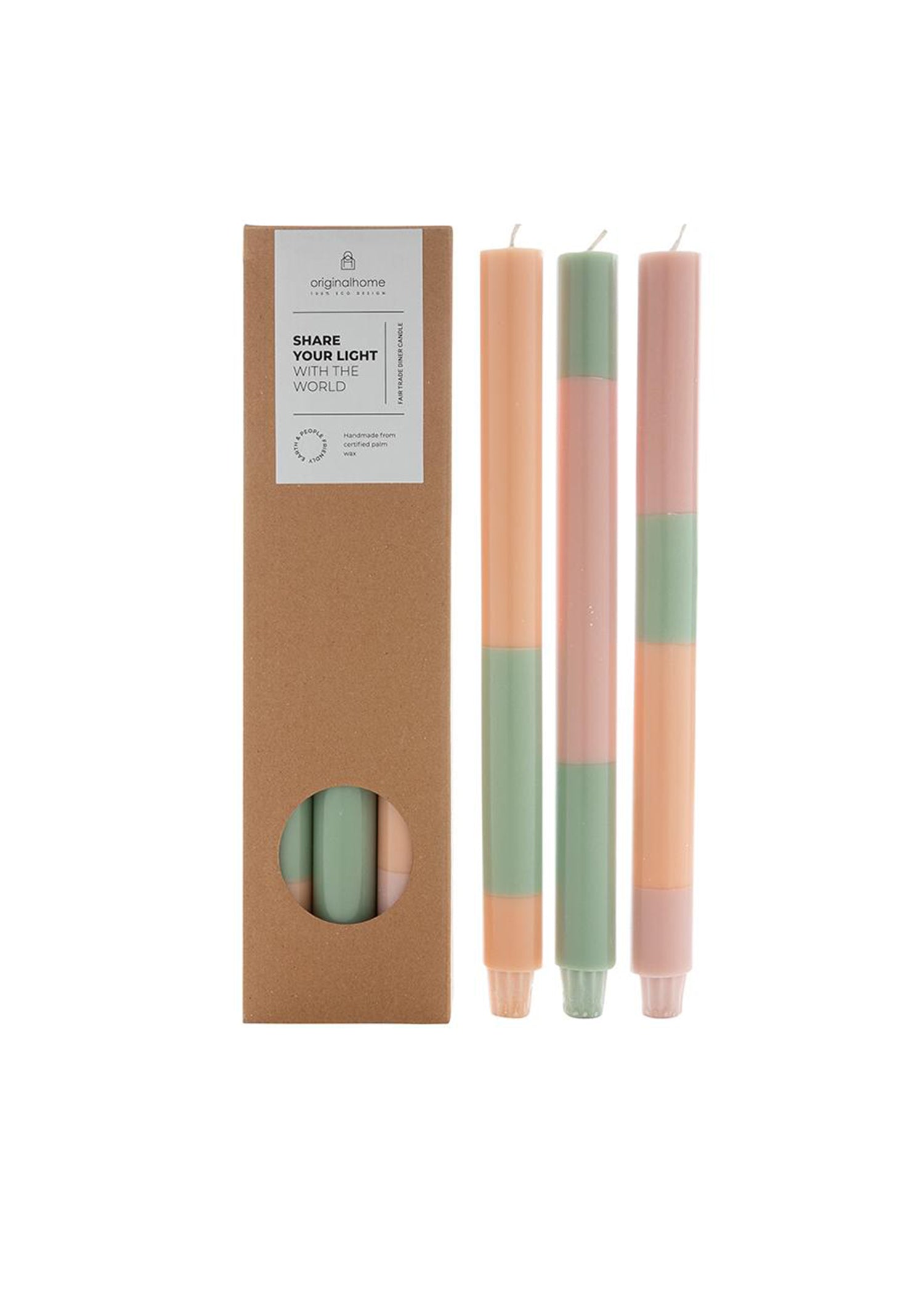 Stripe Kaarsen | Blossom Peach