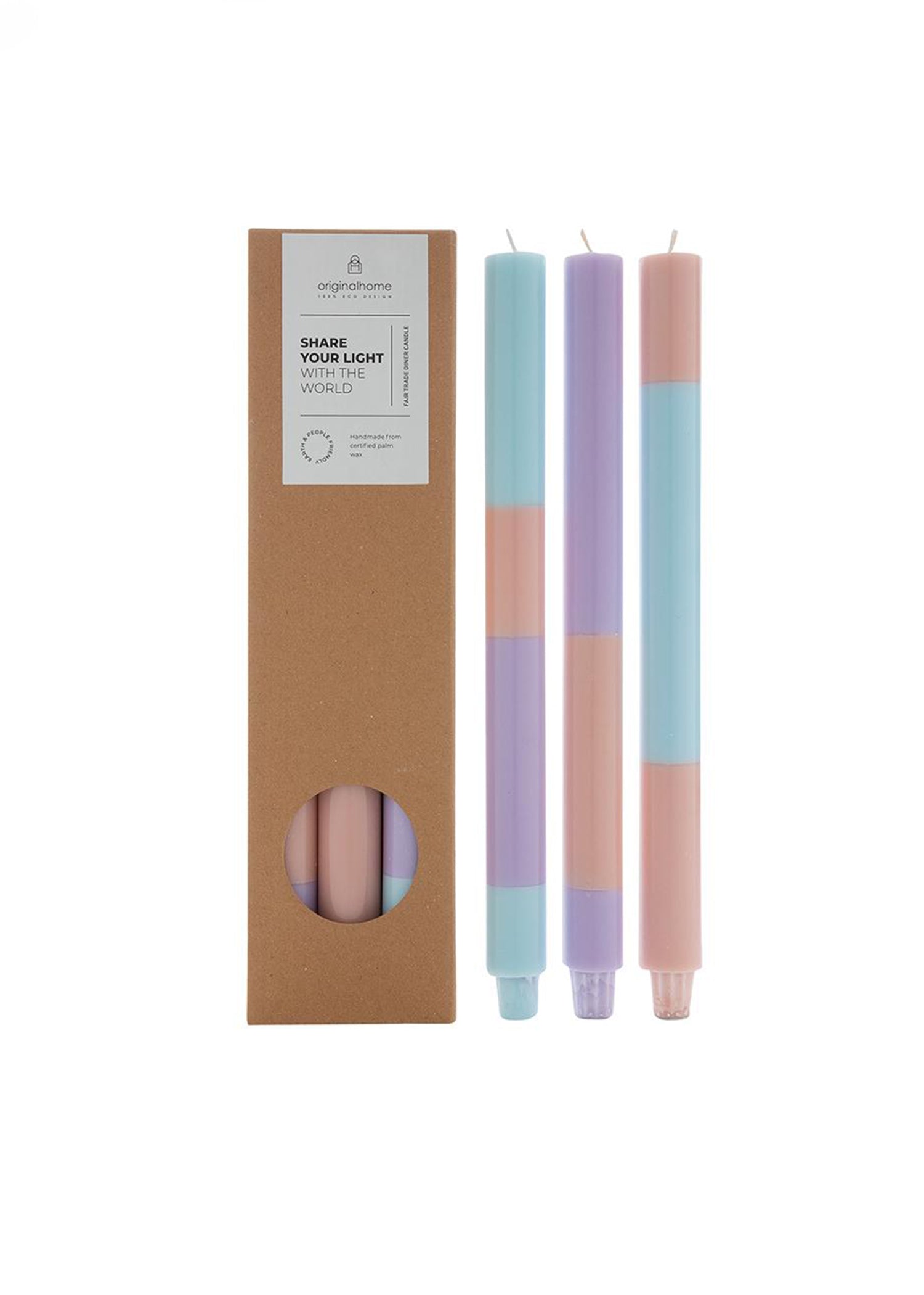 Stripe Kaarsen | Lila Blue