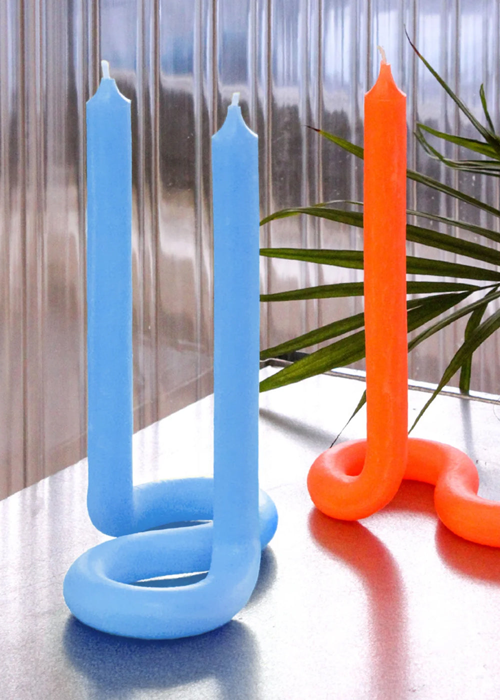 Lex Pott Twist Kaars | Licht Blauw