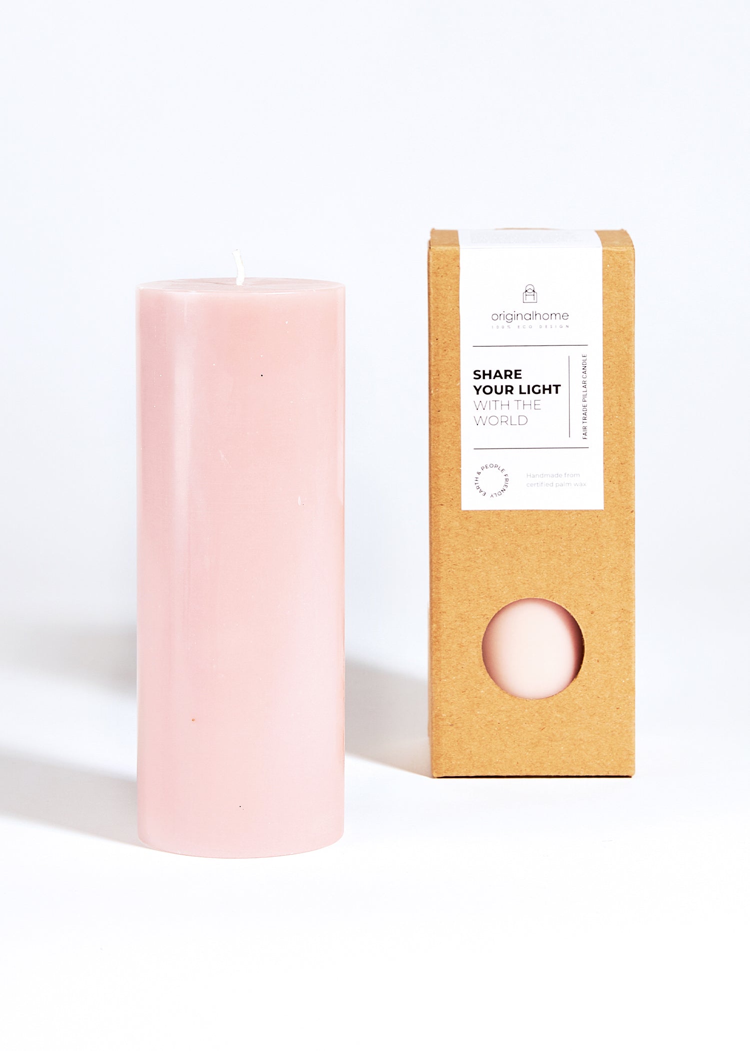 Fair Trade Pilaar Kaars | Blossom Roze