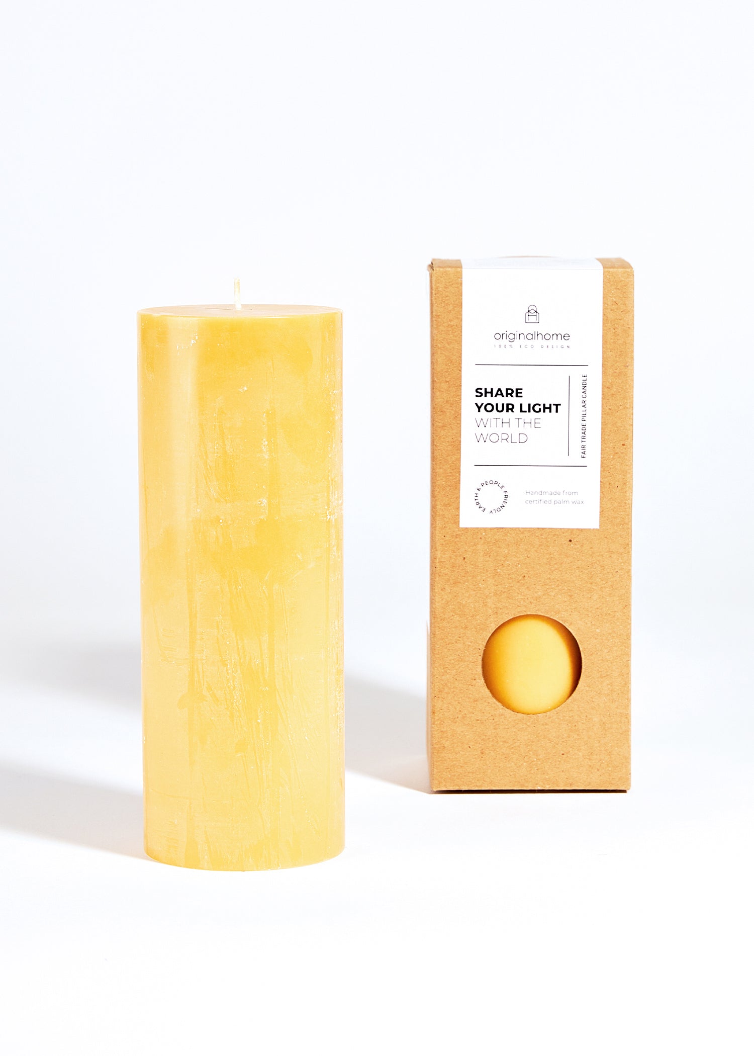 Fair Trade Pilaar Kaars | Honing Geel