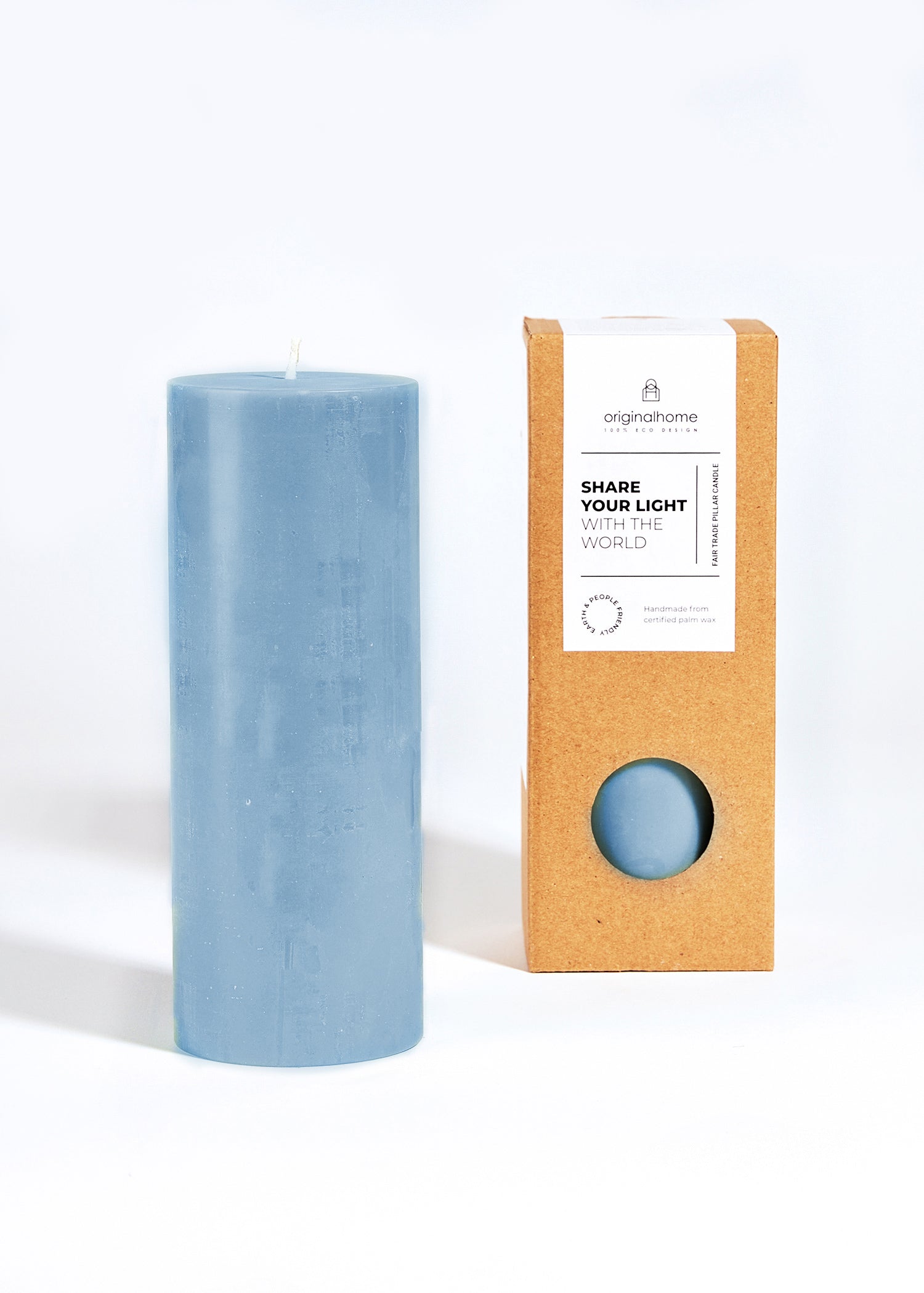 Fair Trade Pilaar Kaars | Ocean Grey