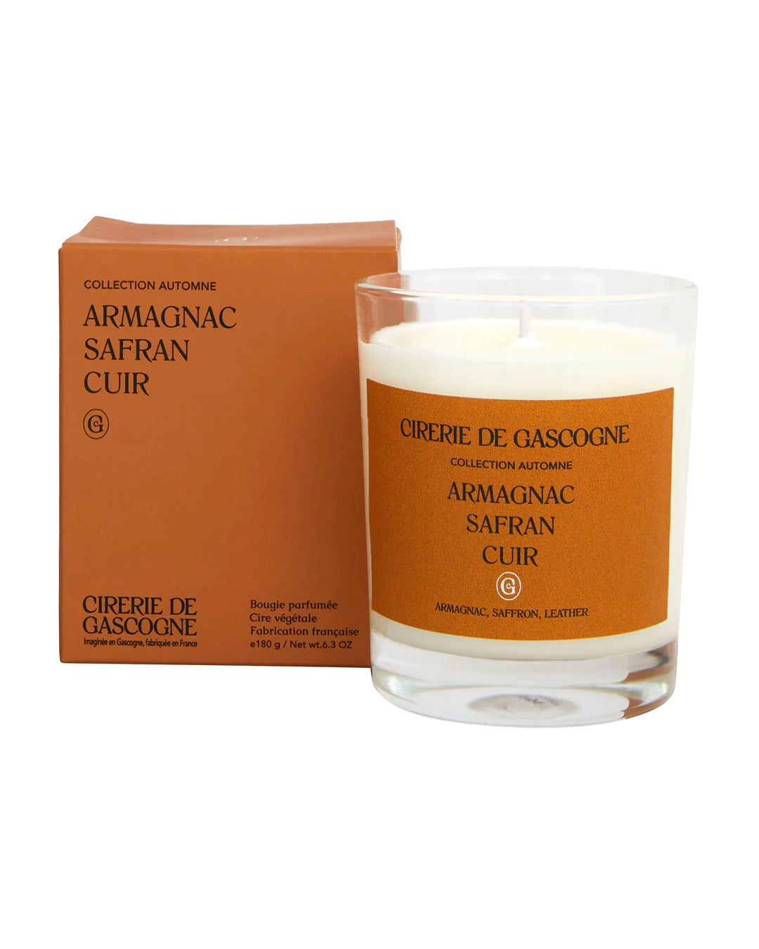 Natuurlijke Geurkaars Armagnac, Safraan & Leer