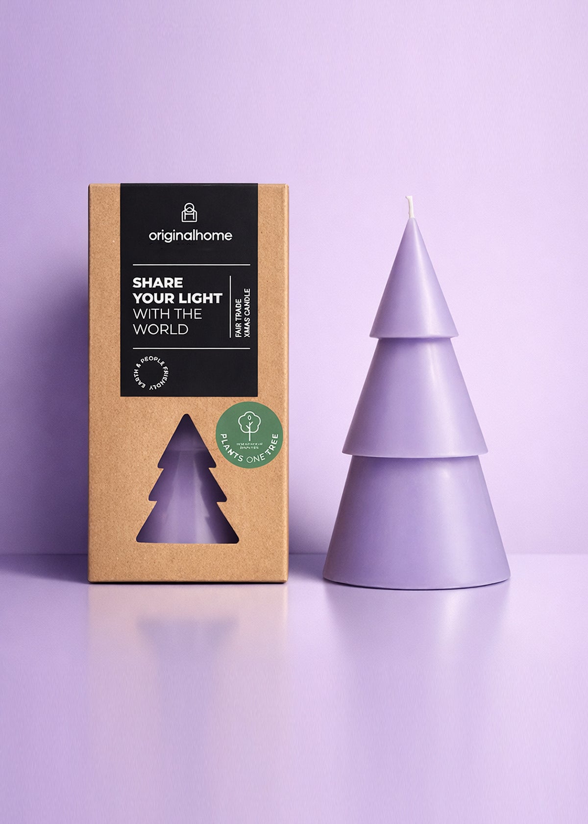 Fair Trade Kerstboom Dennenboom Kaars | Violet