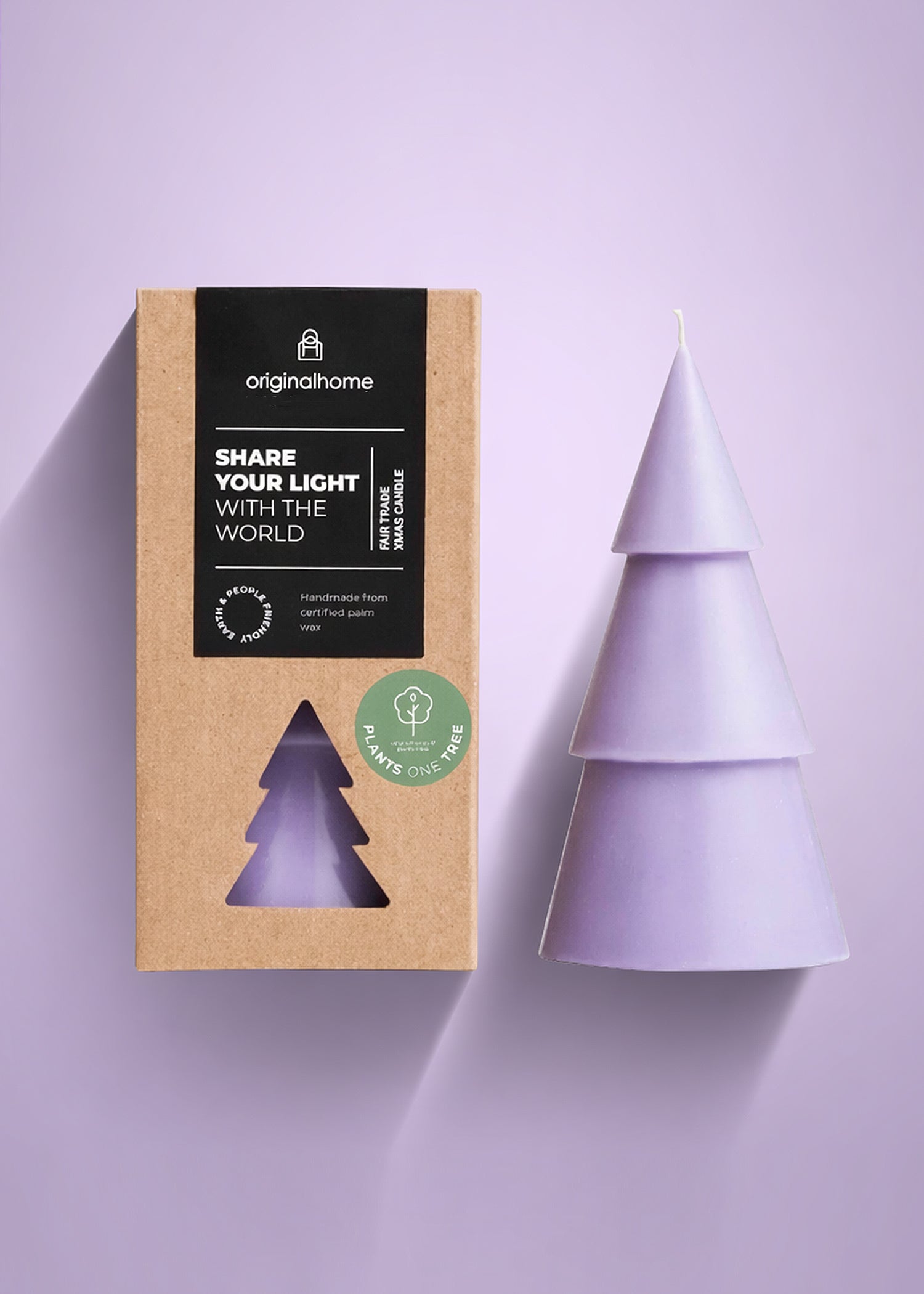 Fair Trade Kerstboom Dennenboom Kaars | Violet