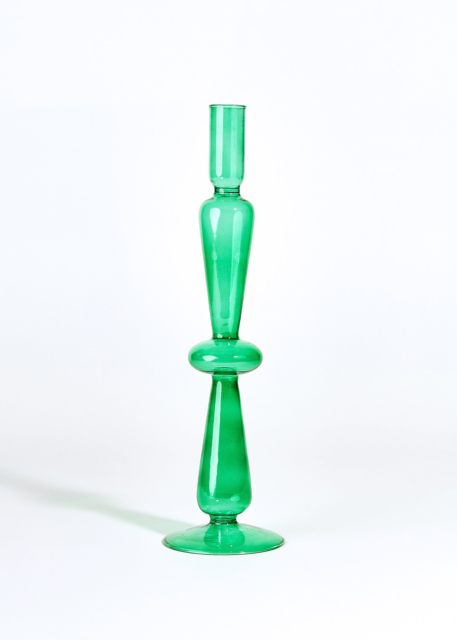 Glazen Kandelaar Tall Oval | Green