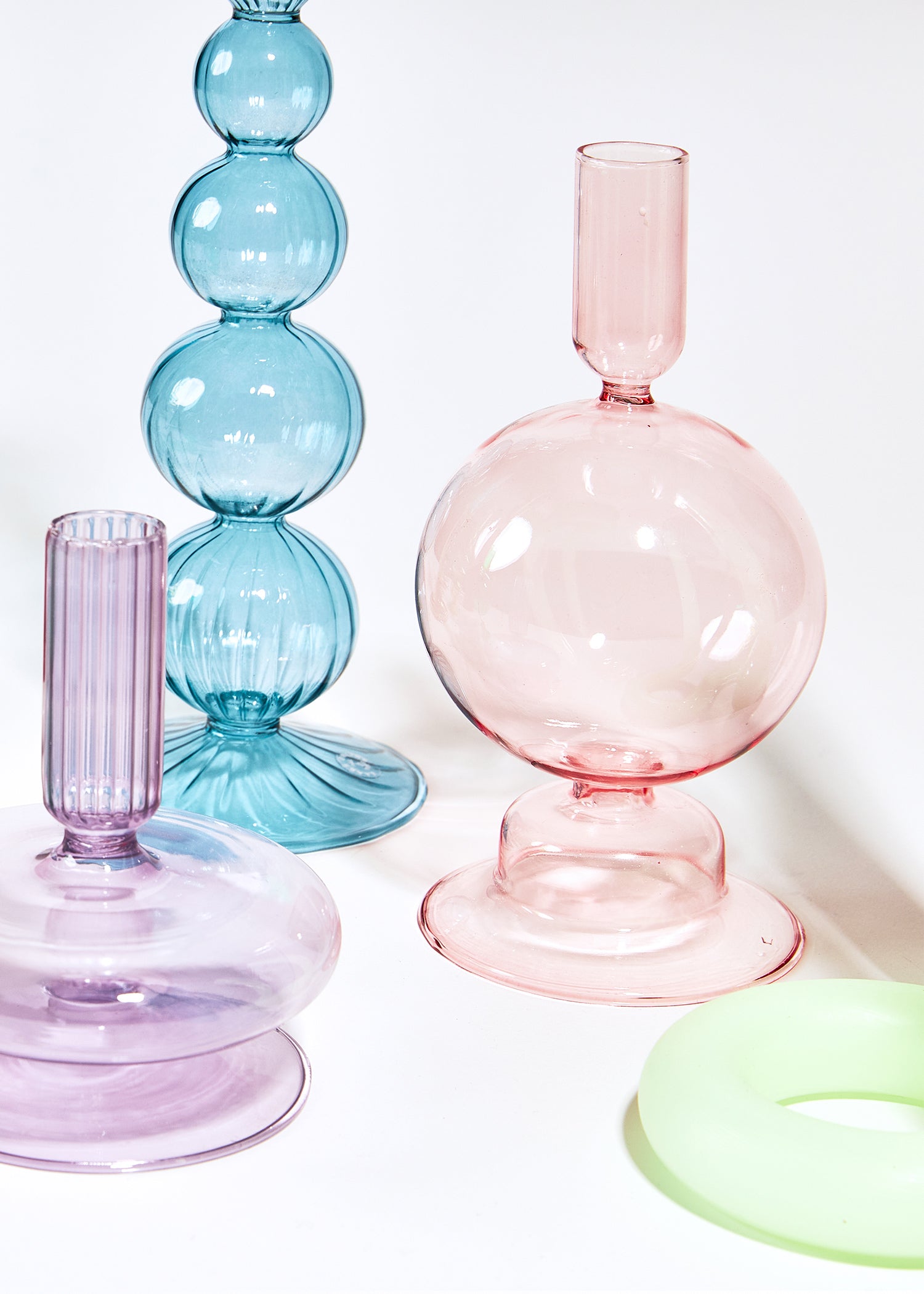 Glazen Kandelaar Super Bubble | Rose