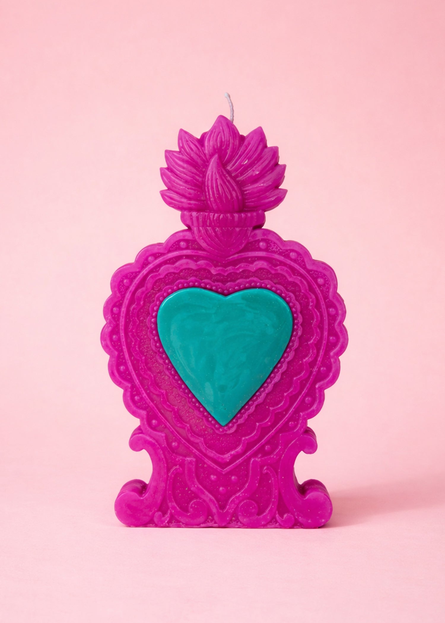 Milagro Heart Wens Kaars | Fuchsia