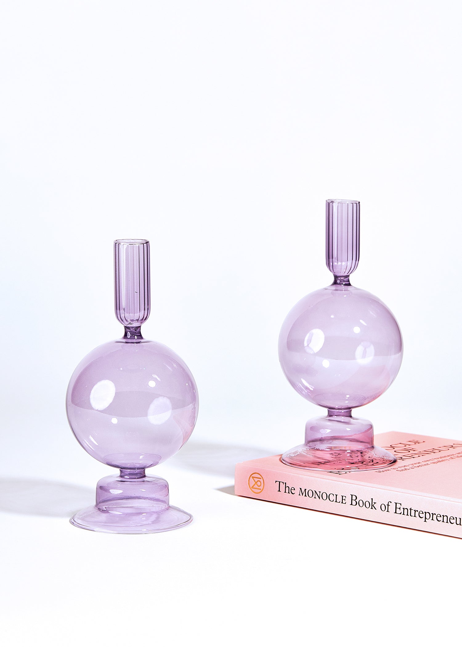 Glazen Kandelaar Super Bubble | Lila Paars