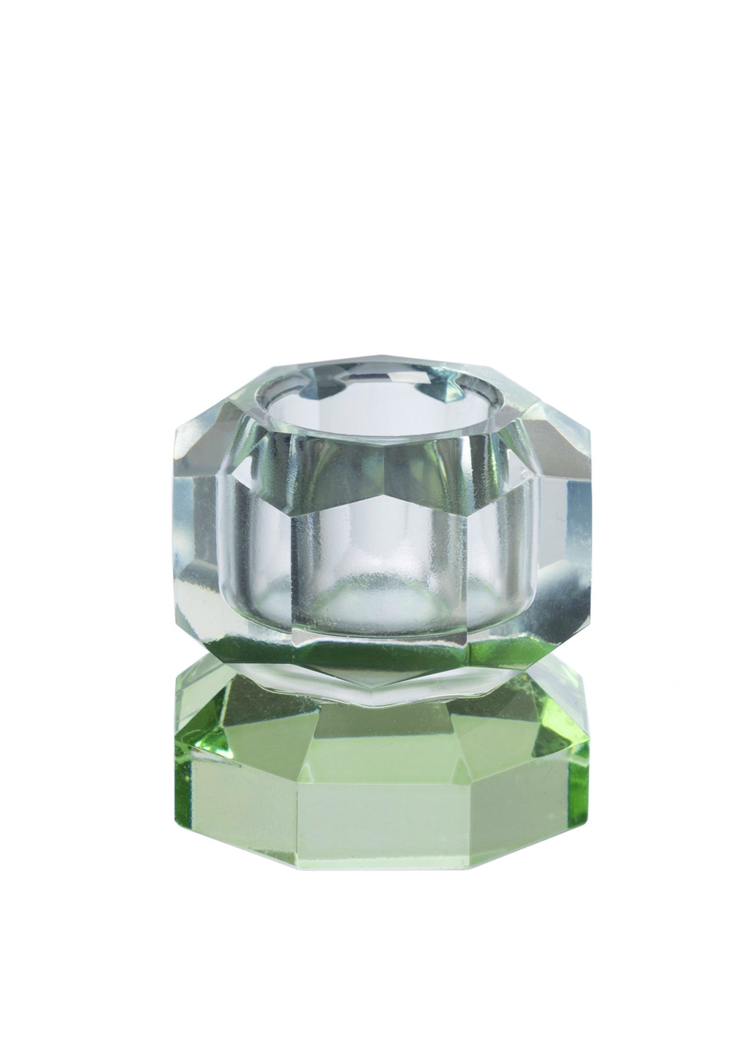 Kleine Kristallen Geometrische Kandelaar | Jade Lichtblauw