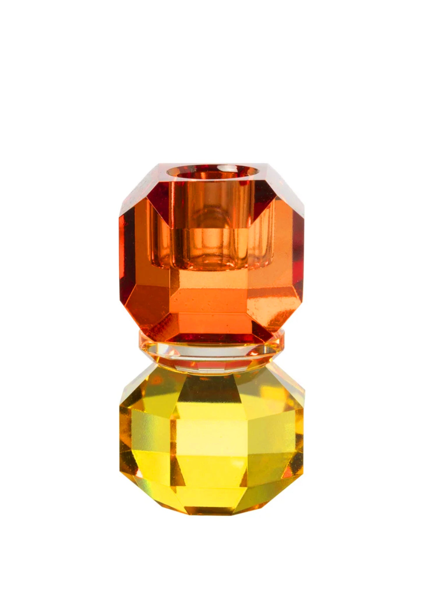Kristallen Crystal Geometrische Kandelaar | Oranje Geel