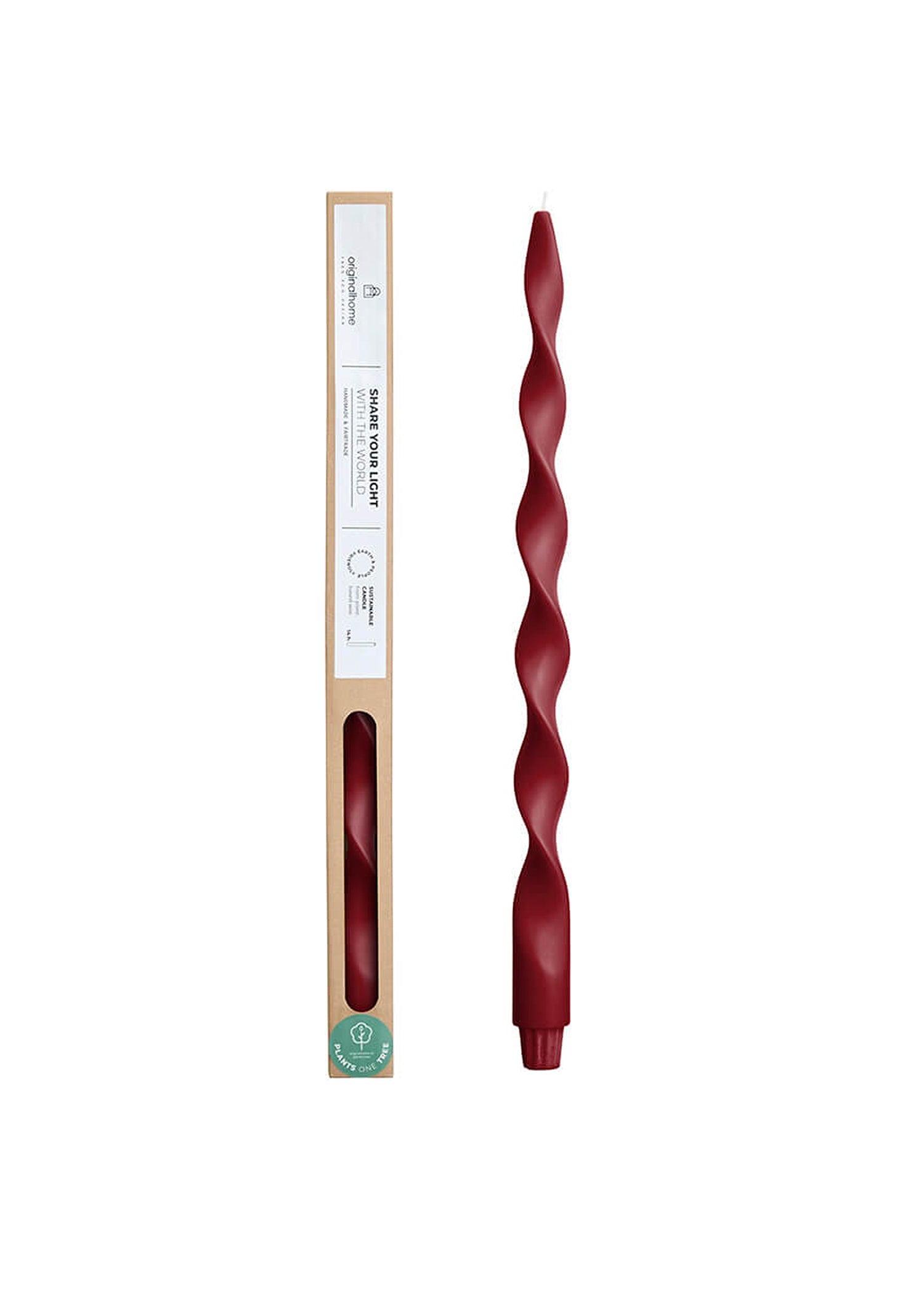 Fair Trade Big Lazy Spiral Design Kaars | Manggis Rood