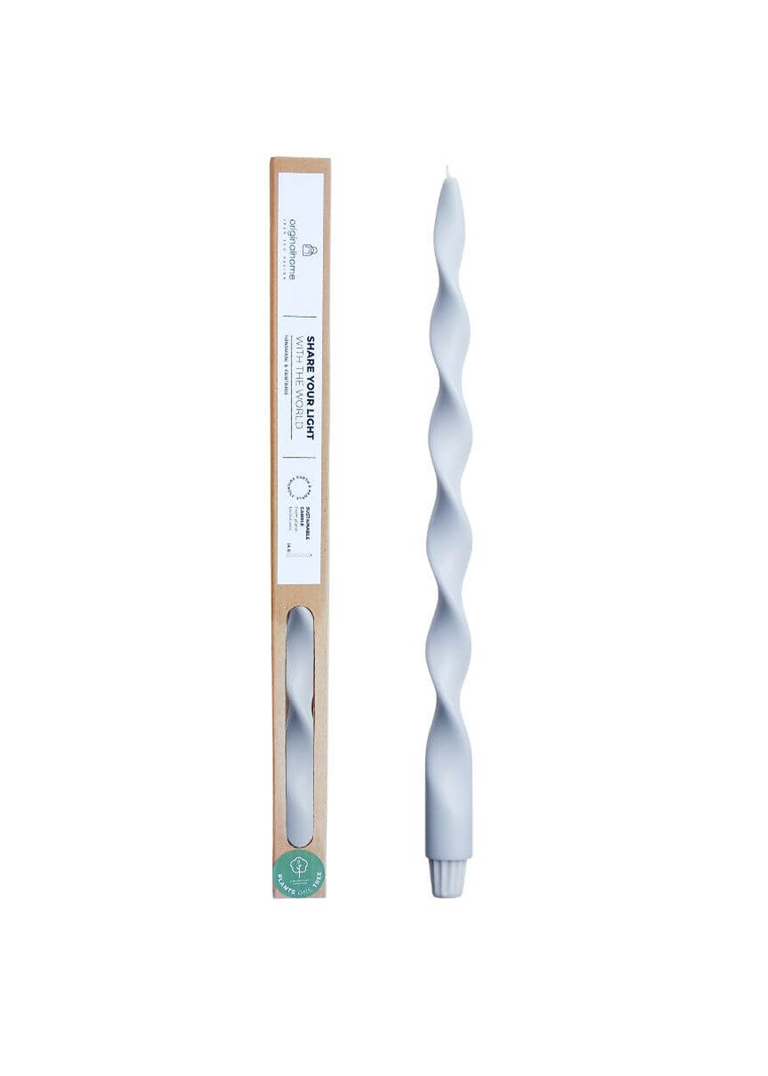 Fair Trade Big Lazy Spiral Design Kaars | Pastel Blauw