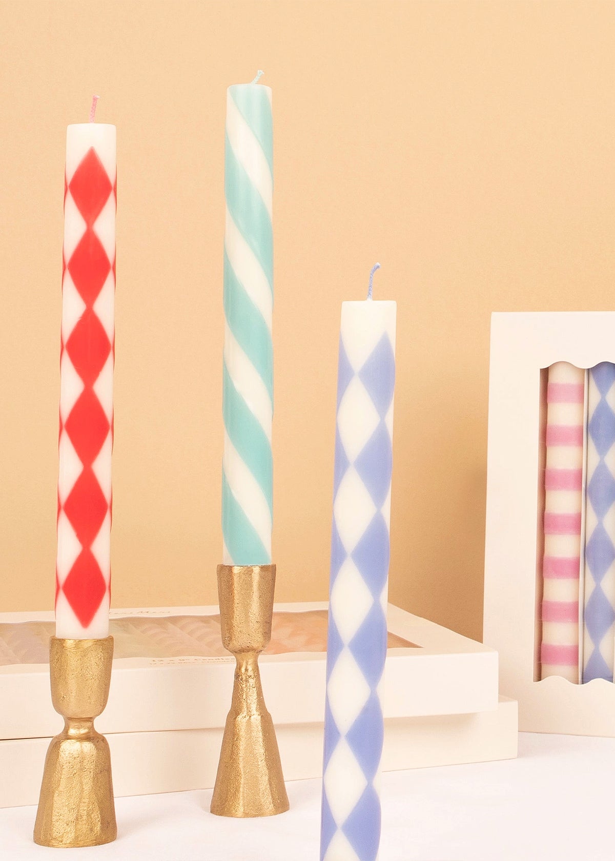 Geometrische Patroon Kaarsen Set | Pattern Candles Set Circus