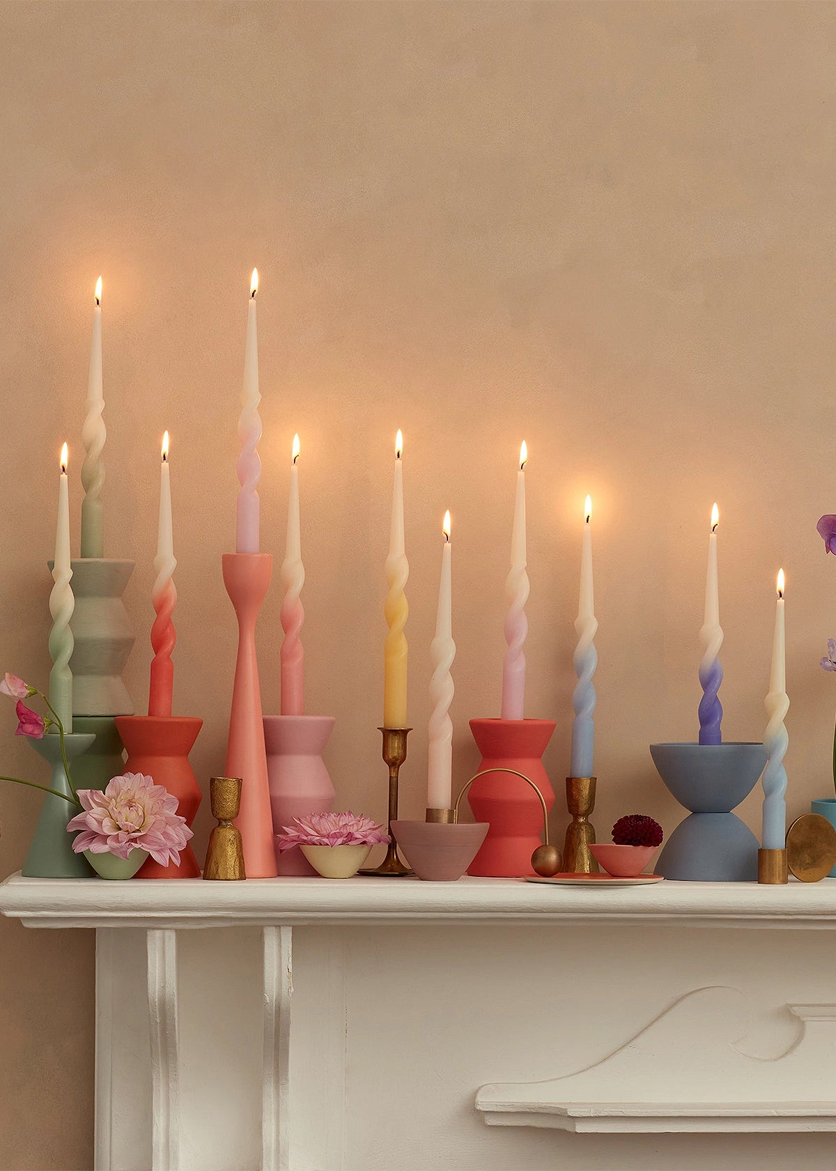 Rainbow Twist Kaarsen Set