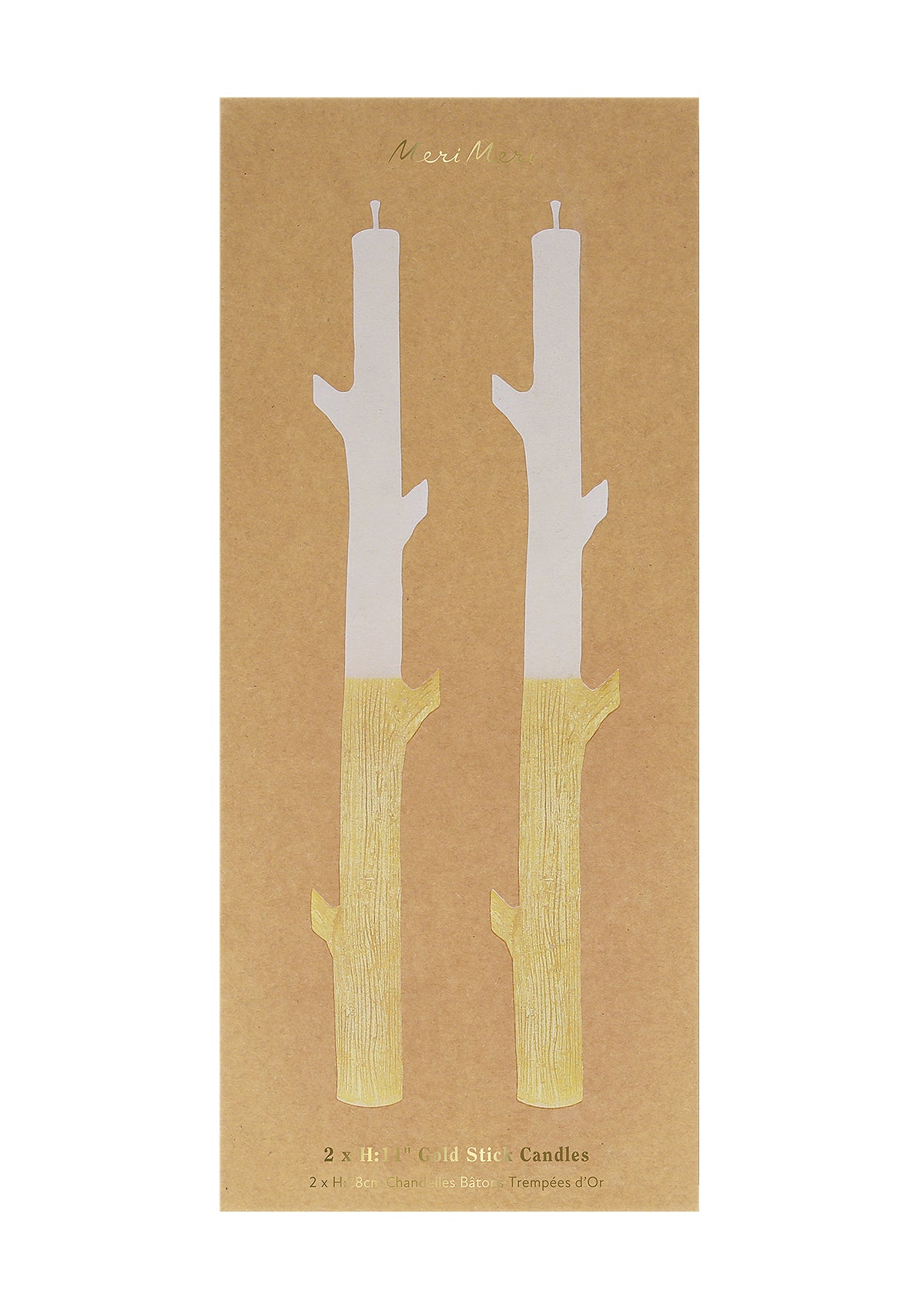 Gouden Tak Kaarsen Set | Gold Dipped Stick Candles
