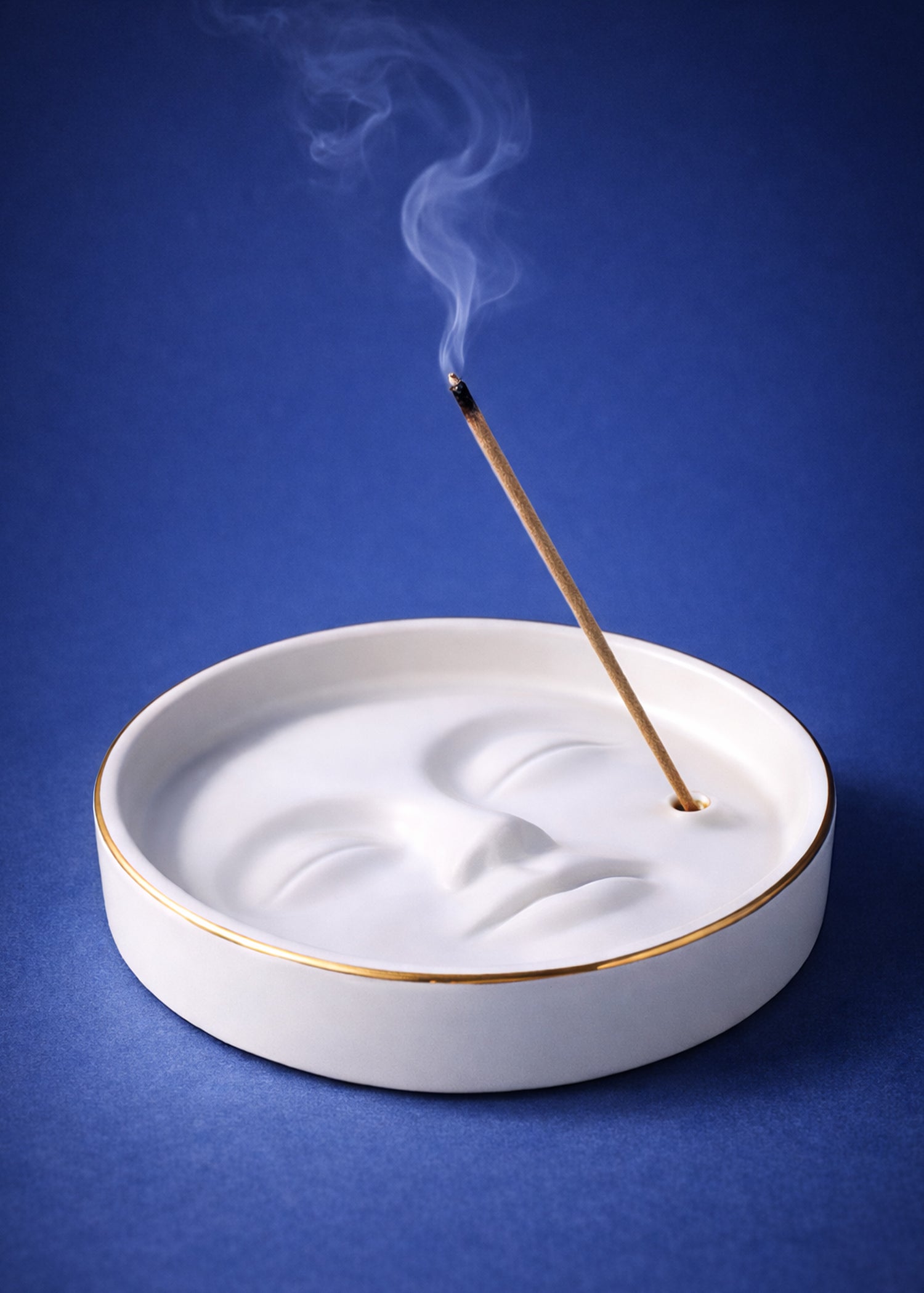 Keramische Wierookhouder  | Maan met Gezicht